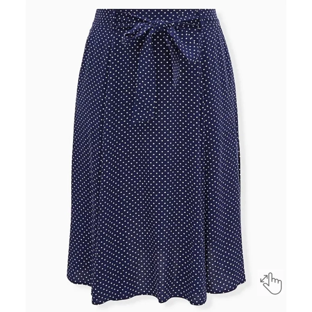 NWT TORRID Midi Challis Skirt - Ditsy Hearts Navy - Picture 5 of 6